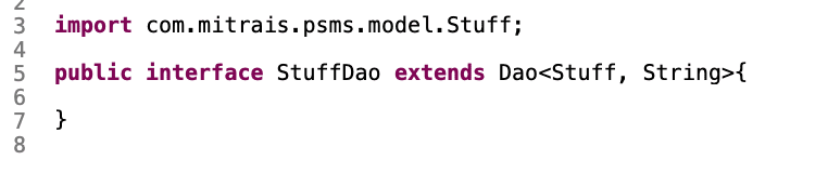 Interface Class to Implement DAO Interface