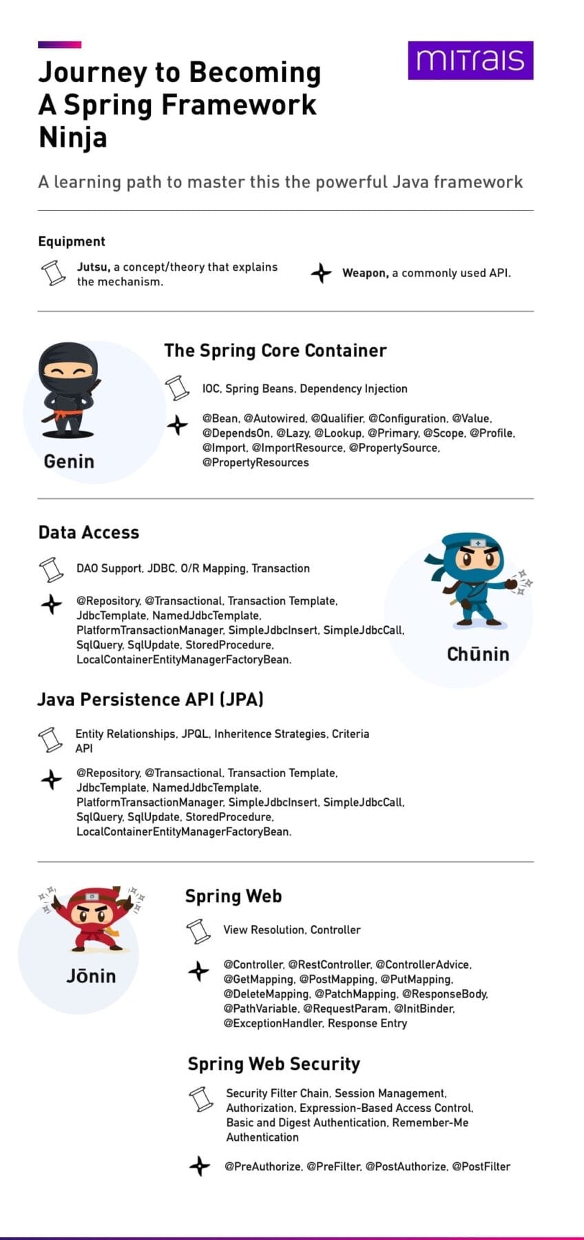 Journey to Becoming A Spring Framework Ninja infographic
